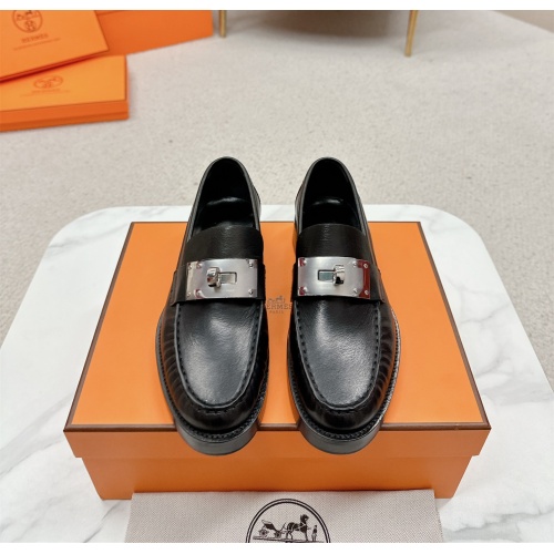 Replica Hermes Leather Shoes For Women #1165616 $135.00 USD for Wholesale