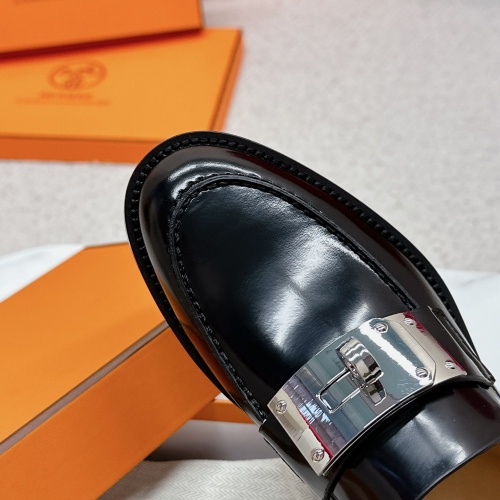 Replica Hermes Leather Shoes For Women #1165617 $135.00 USD for Wholesale