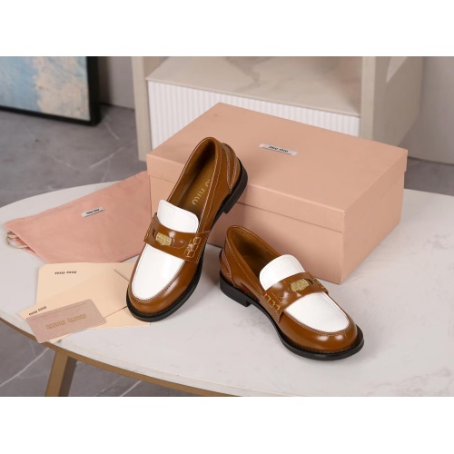 Replica MIU MIU Leather Shoes For Women #1166916 $108.00 USD for Wholesale