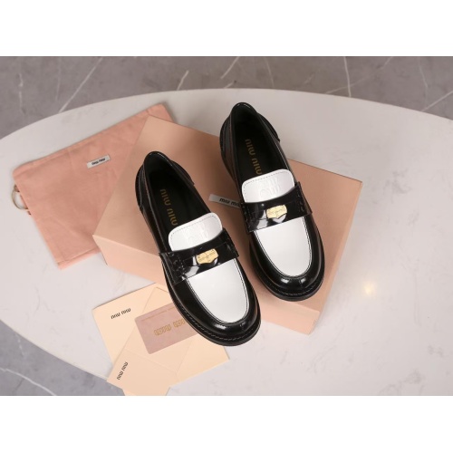 Replica MIU MIU Leather Shoes For Women #1166917 $108.00 USD for Wholesale