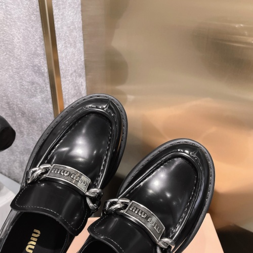 Replica MIU MIU Leather Shoes For Women #1166930 $118.00 USD for Wholesale