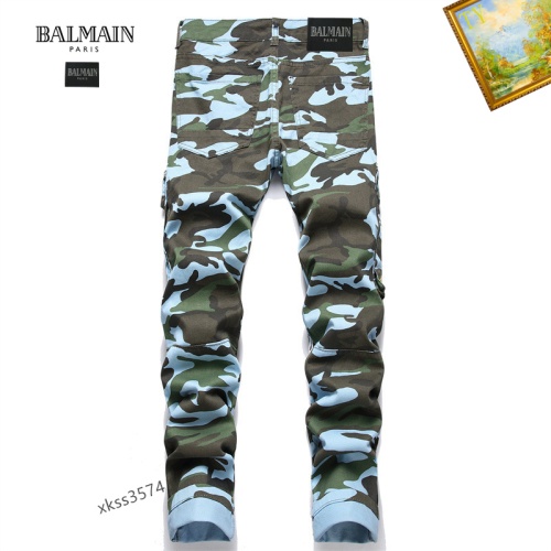 Replica Balmain Jeans For Men #1167357 $48.00 USD for Wholesale