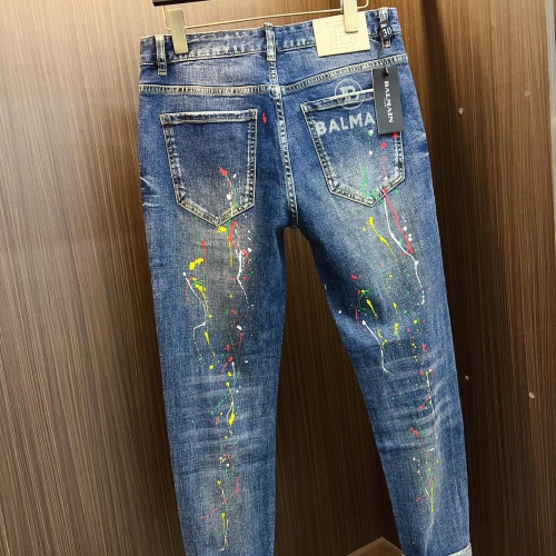 Replica Balmain Jeans For Men #1168011 $82.00 USD for Wholesale