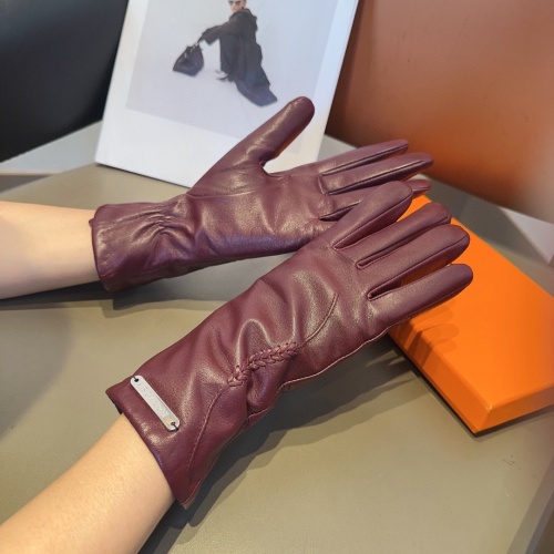 Replica Hermes Gloves For Women #1169625 $52.00 USD for Wholesale