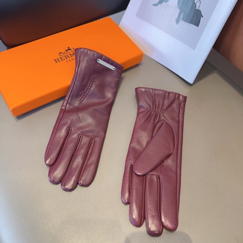 Replica Hermes Gloves For Women #1169625 $52.00 USD for Wholesale