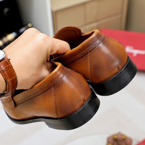 Replica Salvatore Ferragamo Leather Shoes For Men #1172691 $80.00 USD for Wholesale