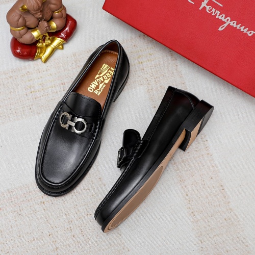 Replica Salvatore Ferragamo Leather Shoes For Men #1172692 $80.00 USD for Wholesale