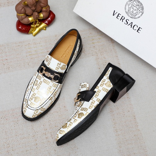 Replica Versace Leather Shoes For Men #1172729 $82.00 USD for Wholesale