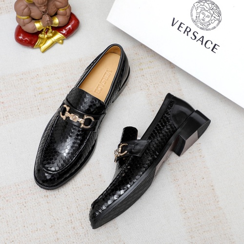 Replica Versace Leather Shoes For Men #1172730 $82.00 USD for Wholesale