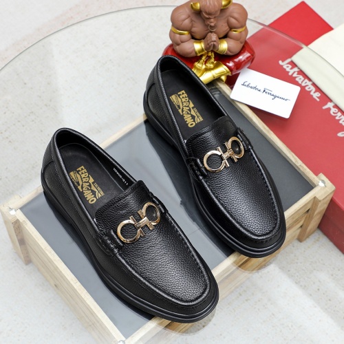 Replica Salvatore Ferragamo Leather Shoes For Men #1172787 $85.00 USD for Wholesale