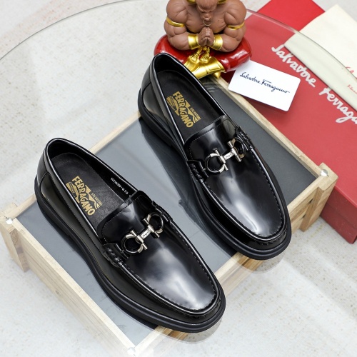 Replica Salvatore Ferragamo Leather Shoes For Men #1172796 $85.00 USD for Wholesale