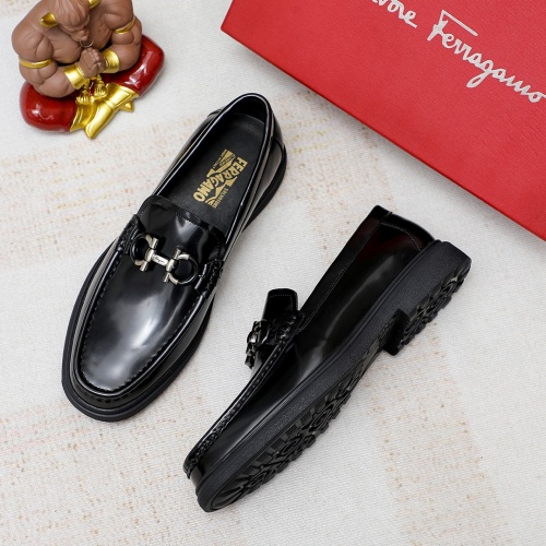 Replica Salvatore Ferragamo Leather Shoes For Men #1172796 $85.00 USD for Wholesale