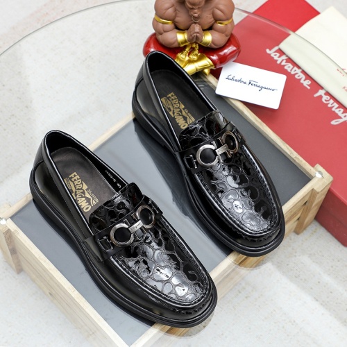 Replica Salvatore Ferragamo Leather Shoes For Men #1172802 $82.00 USD for Wholesale