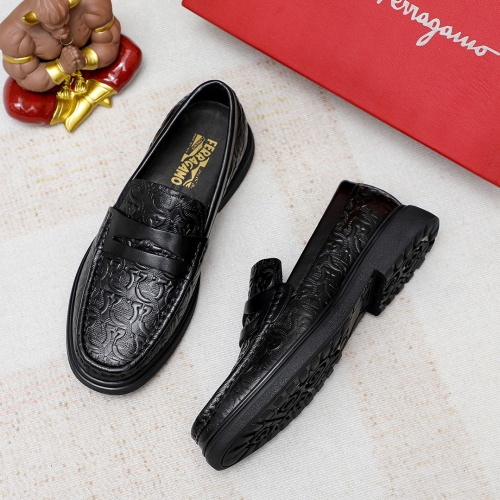 Replica Salvatore Ferragamo Leather Shoes For Men #1172804 $82.00 USD for Wholesale