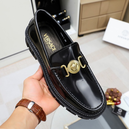 Replica Versace Leather Shoes For Men #1172805 $82.00 USD for Wholesale