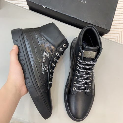Replica Philipp Plein PP High Tops Shoes For Men #1172872 $80.00 USD for Wholesale