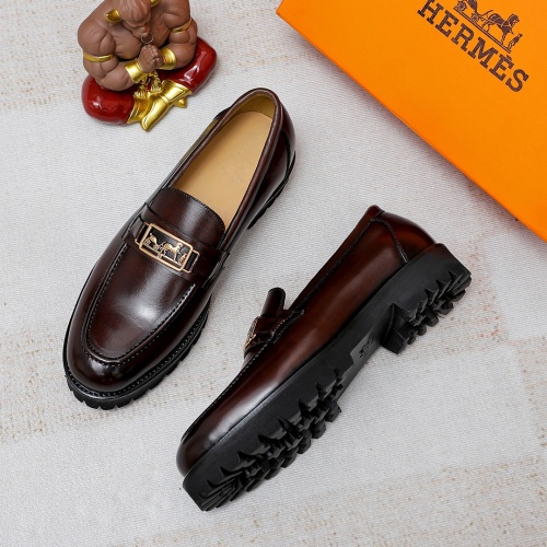 Replica Hermes Leather Shoes For Men #1173010 $82.00 USD for Wholesale