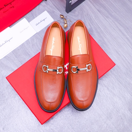Replica Salvatore Ferragamo Leather Shoes For Men #1173472 $96.00 USD for Wholesale