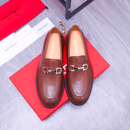 Replica Salvatore Ferragamo Leather Shoes For Men #1173476 $96.00 USD for Wholesale
