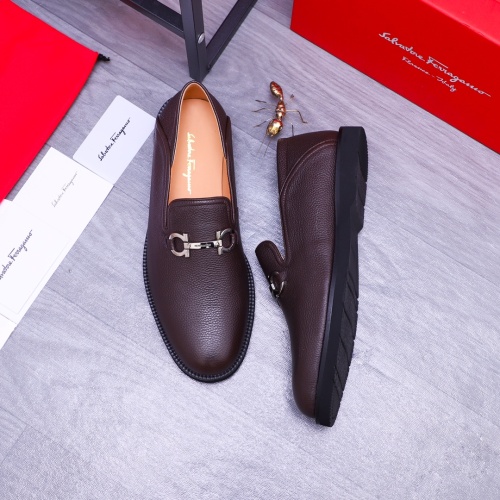 Replica Salvatore Ferragamo Leather Shoes For Men #1173483 $96.00 USD for Wholesale