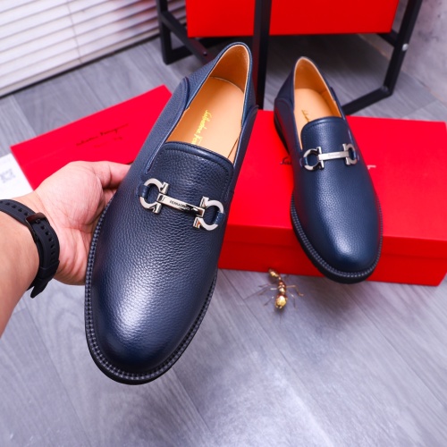 Replica Salvatore Ferragamo Leather Shoes For Men #1173484 $96.00 USD for Wholesale