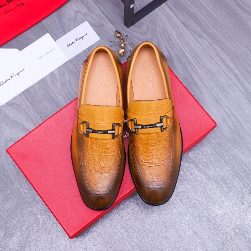 Replica Salvatore Ferragamo Leather Shoes For Men #1173489 $82.00 USD for Wholesale
