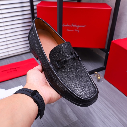 Replica Salvatore Ferragamo Leather Shoes For Men #1173490 $85.00 USD for Wholesale