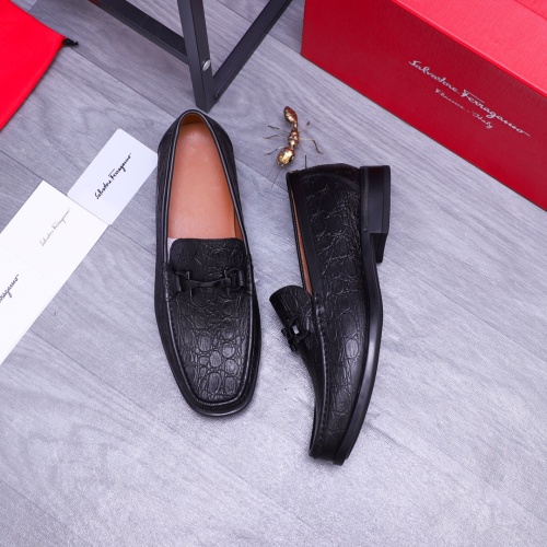 Replica Salvatore Ferragamo Leather Shoes For Men #1173490 $85.00 USD for Wholesale