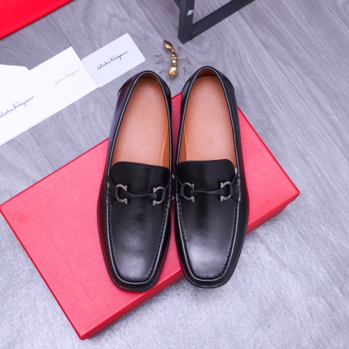 Replica Salvatore Ferragamo Leather Shoes For Men #1173491 $85.00 USD for Wholesale
