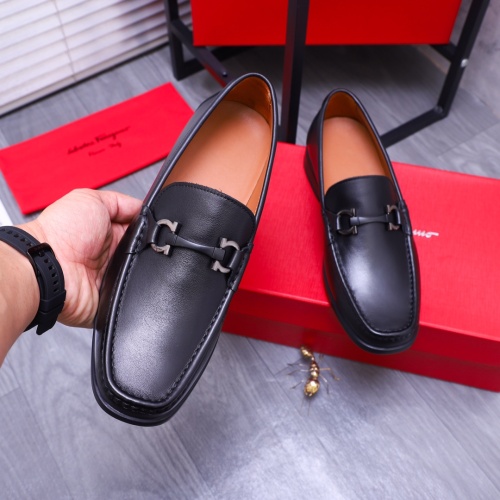 Replica Salvatore Ferragamo Leather Shoes For Men #1173491 $85.00 USD for Wholesale