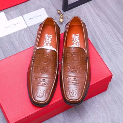 Replica Salvatore Ferragamo Leather Shoes For Men #1173534 $72.00 USD for Wholesale