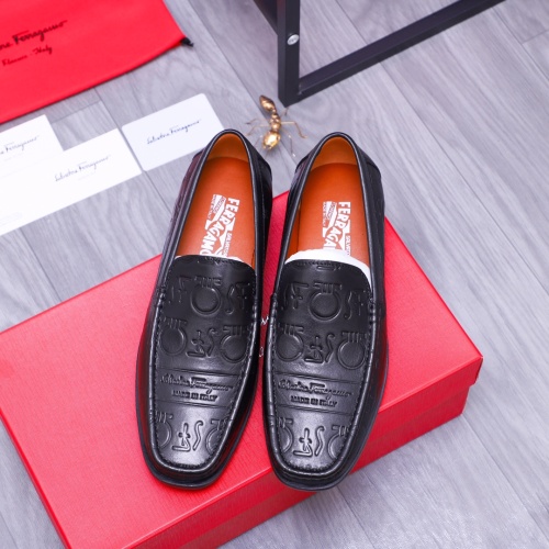 Replica Salvatore Ferragamo Leather Shoes For Men #1173535 $72.00 USD for Wholesale