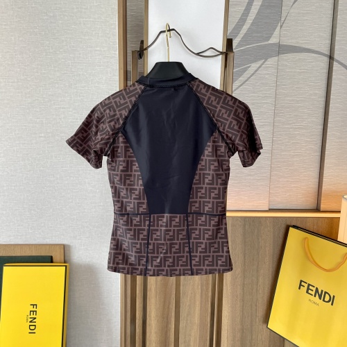 Replica Fendi Yoga Tracksuits Short Sleeved For Women #1173614 $64.00 USD for Wholesale