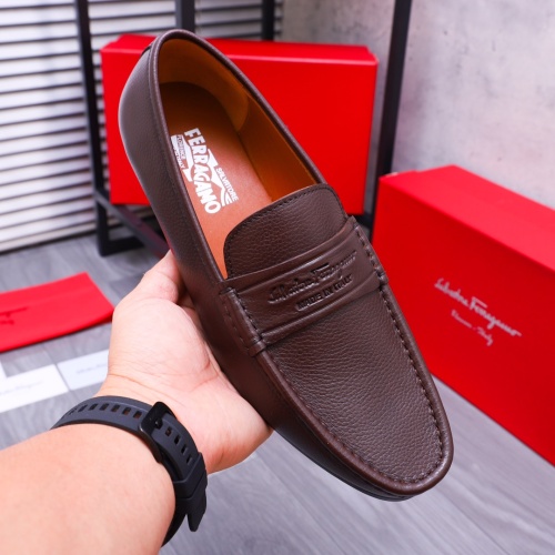Replica Salvatore Ferragamo Leather Shoes For Men #1173674 $72.00 USD for Wholesale