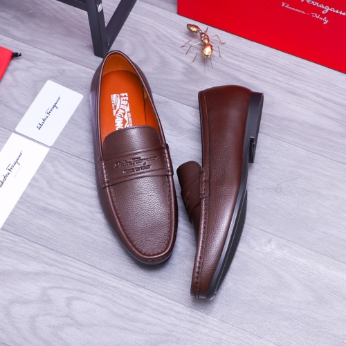 Replica Salvatore Ferragamo Leather Shoes For Men #1173674 $72.00 USD for Wholesale