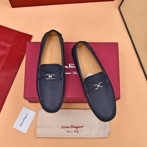 Replica Salvatore Ferragamo Leather Shoes For Men #1174097 $80.00 USD for Wholesale