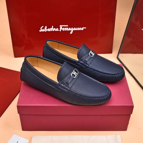 Replica Salvatore Ferragamo Leather Shoes For Men #1174097 $80.00 USD for Wholesale