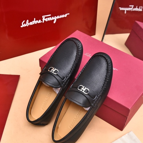 Replica Salvatore Ferragamo Leather Shoes For Men #1174099 $80.00 USD for Wholesale