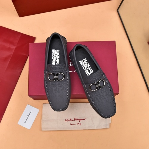 Replica Salvatore Ferragamo Leather Shoes For Men #1174103 $80.00 USD for Wholesale