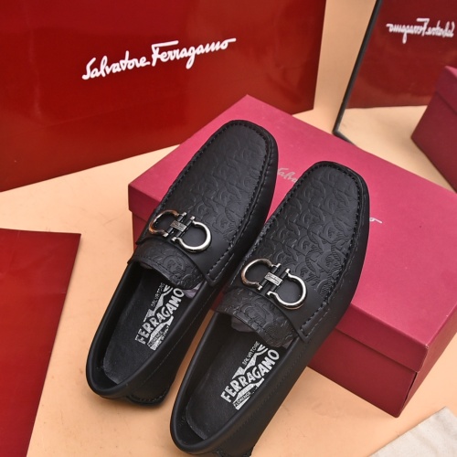 Replica Salvatore Ferragamo Leather Shoes For Men #1174105 $80.00 USD for Wholesale