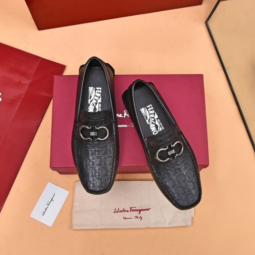 Replica Salvatore Ferragamo Leather Shoes For Men #1174106 $80.00 USD for Wholesale