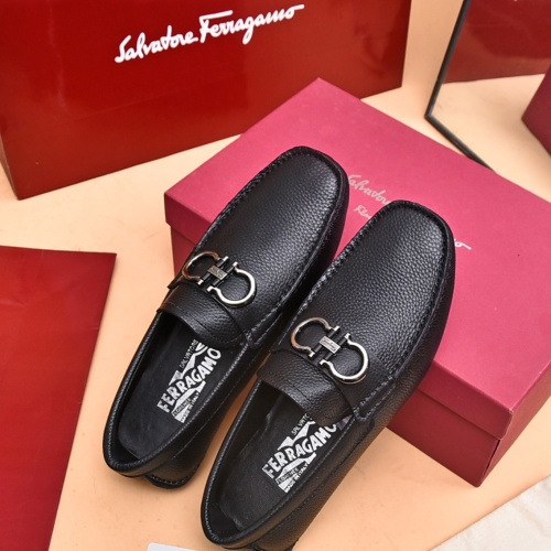 Replica Salvatore Ferragamo Leather Shoes For Men #1174108 $80.00 USD for Wholesale