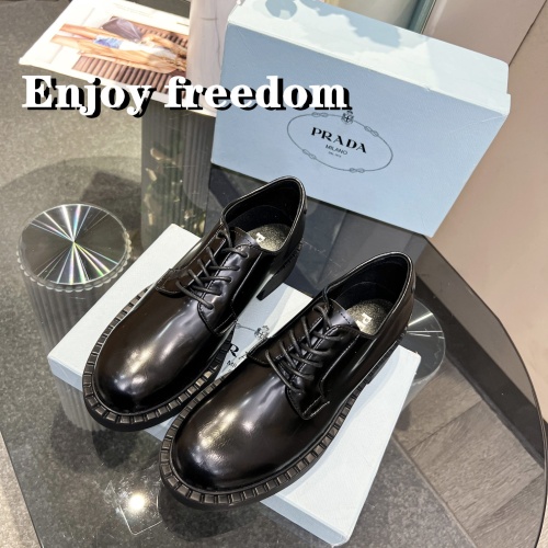 Replica Prada Leather Shoes For Women #1174701 $102.00 USD for Wholesale