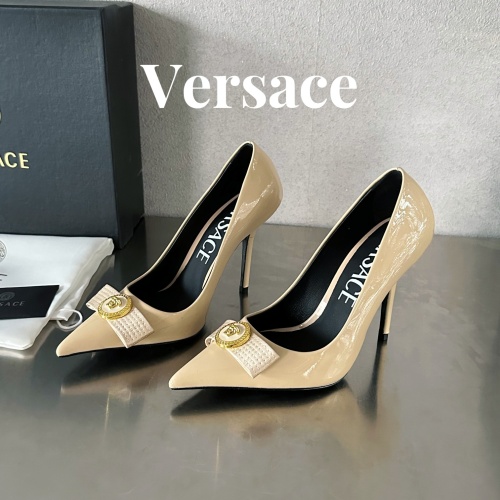 Versace High-Heeled Shoes For Women #1174795 $118.00 USD, Wholesale Replica Versace High-Heeled Shoes