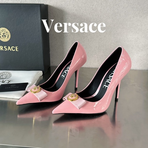 Versace High-Heeled Shoes For Women #1174796 $118.00 USD, Wholesale Replica Versace High-Heeled Shoes