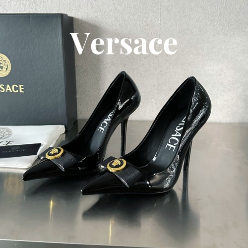 Versace High-Heeled Shoes For Women #1174798 $118.00 USD, Wholesale Replica Versace High-Heeled Shoes