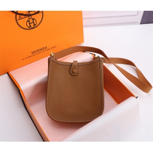 Replica Hermes AAA Quality Messenger Bags In Gold For Women #1174983 $165.00 USD for Wholesale