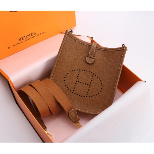 Replica Hermes AAA Quality Messenger Bags In Gold For Women #1174983 $165.00 USD for Wholesale
