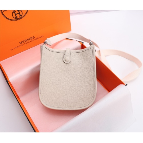 Replica Hermes AAA Quality Messenger Bags In Silver For Women #1174988 $155.00 USD for Wholesale