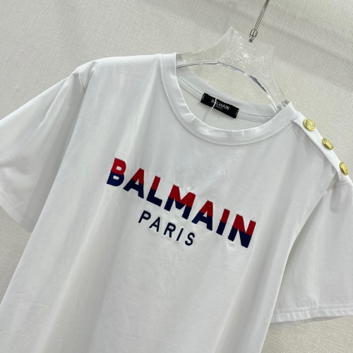 Replica Balmain T-Shirts Short Sleeved For Women #1178137 $68.00 USD for Wholesale